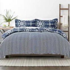 Kirklands Home Navy Daisy Medallion Twin 3-pc. Comforter Set Blue