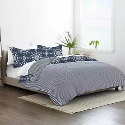 Kirklands Home Navy Daisy Medallion Twin 3-pc. Comforter Set Blue