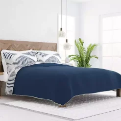 Best Kirklands Home Navy Diamond Line Reversible 2-pc. Twin Quilt Set