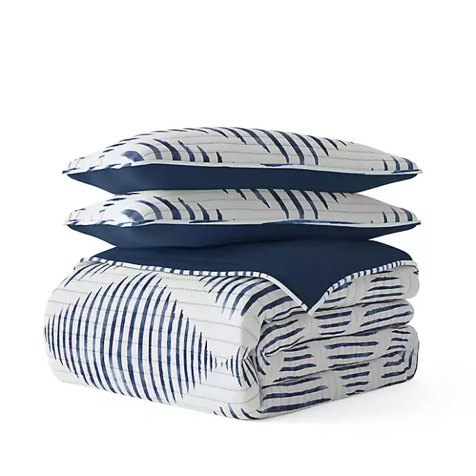 Best Kirklands Home Navy Diamond Line Reversible 2-pc. Twin Quilt Set