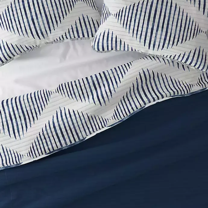 Best Kirklands Home Navy Diamond Line Reversible 2-pc. Twin Quilt Set