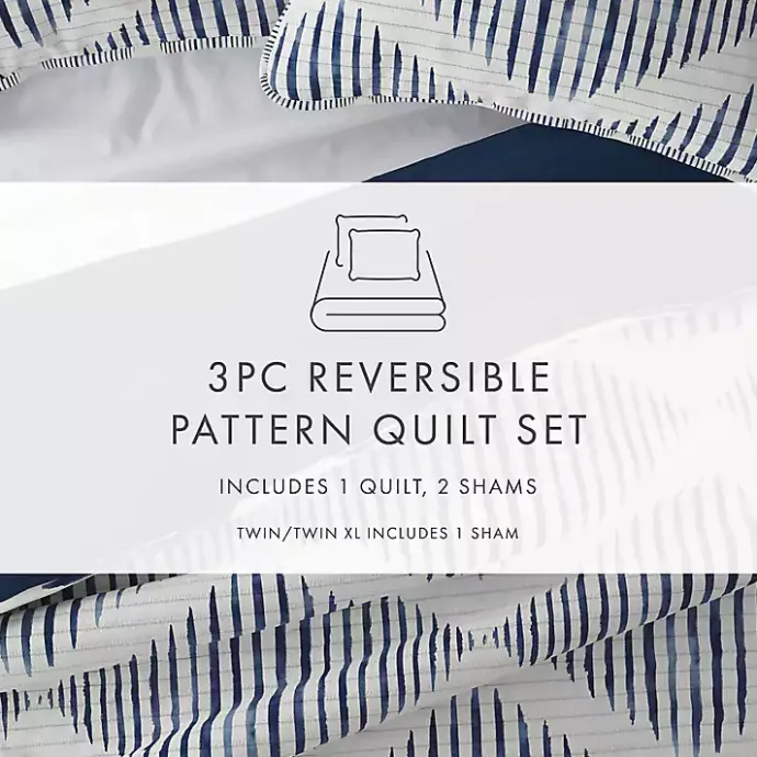 Best Kirklands Home Navy Diamond Line Reversible 2-pc. Twin Quilt Set