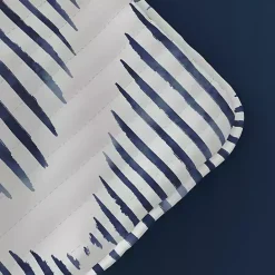 New Kirklands Home Navy Diamond Line Reversible 3-pc. King Quilt Set