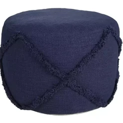 Clearance Kirklands Home Navy Diamond Tufted Pouf Blue