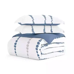 Kirklands Home Navy Dots Reversible 2-pc. Twin Duvet Cover Set