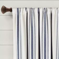 Best Kirklands Home Navy Farmhouse Stripe Curtain Panels, Set of 2