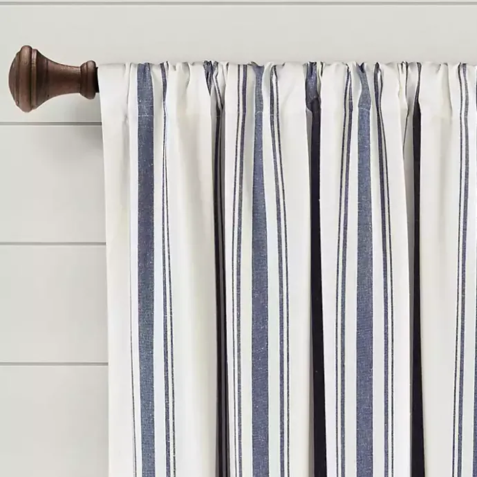 Best Kirklands Home Navy Farmhouse Stripe Curtain Panels, Set of 2