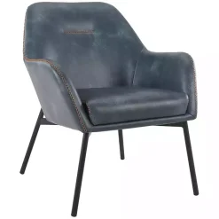 Best Kirklands Home Navy Faux Leather Scoop Accent Chair Blue