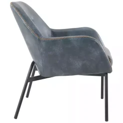 Best Kirklands Home Navy Faux Leather Scoop Accent Chair Blue