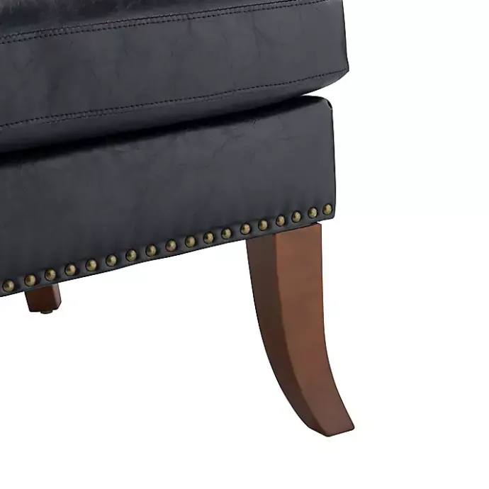 Sale Kirklands Home Navy Faux Leather Wingback Accent Chair Blue