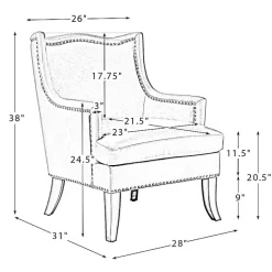 Sale Kirklands Home Navy Faux Leather Wingback Accent Chair Blue