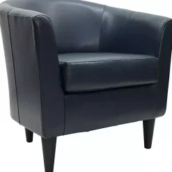 Outlet Kirklands Home Navy Faux Leather Winslow Accent Chair Blue