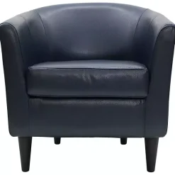 Outlet Kirklands Home Navy Faux Leather Winslow Accent Chair Blue