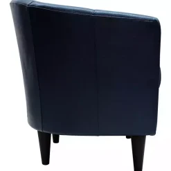 Outlet Kirklands Home Navy Faux Leather Winslow Accent Chair Blue