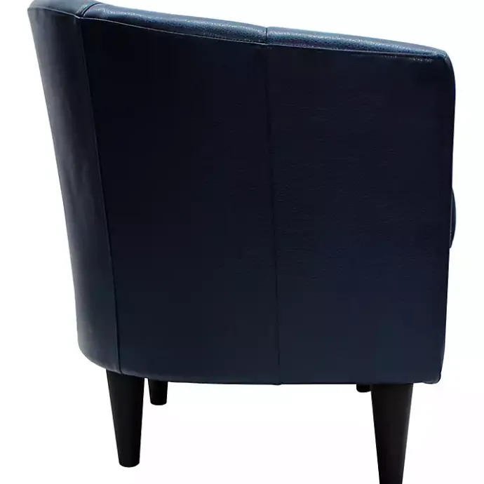 Outlet Kirklands Home Navy Faux Leather Winslow Accent Chair Blue