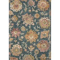 Best Kirklands Home Navy Flora Motif Wool Area Rug, 5x8