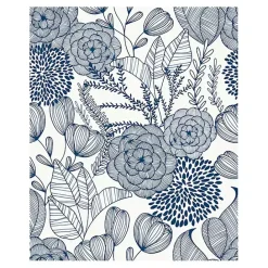 Sale Kirklands Home Navy Floral Garden Peel & Stick Wallpaper Blue