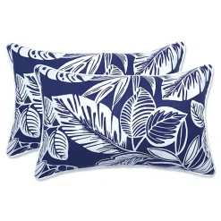 Best Kirklands Home Navy Foliage 2-pc. Outdoor Lumbar Pillows, 18 in.