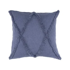 Hot Kirklands Home Navy Fringe Diamond Pillow, 18 in. Blue