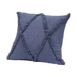 Hot Kirklands Home Navy Fringe Diamond Pillow, 18 in. Blue
