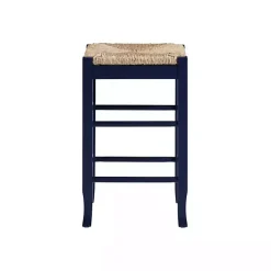 Outlet Kirklands Home Navy Handwoven Square Wooden Counter Stool Blue