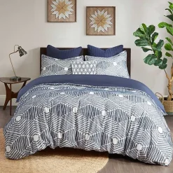 Clearance Kirklands Home Navy Jacquard 3-pc. California King Comforter Set