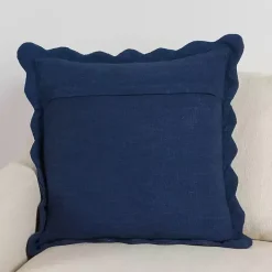 Best Kirklands Home Navy Juna Scalloped Pillow, 22 in. Blue