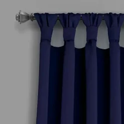 Sale Kirklands Home Navy Knotted Curtain Panel Set, 84 in. Blue