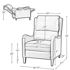 Clearance Kirklands Home Navy Leather Nailhead Traditional Recliner Blue