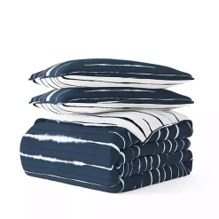Outlet Kirklands Home Navy Linear Reversible 3-pc. Queen Quilt Set