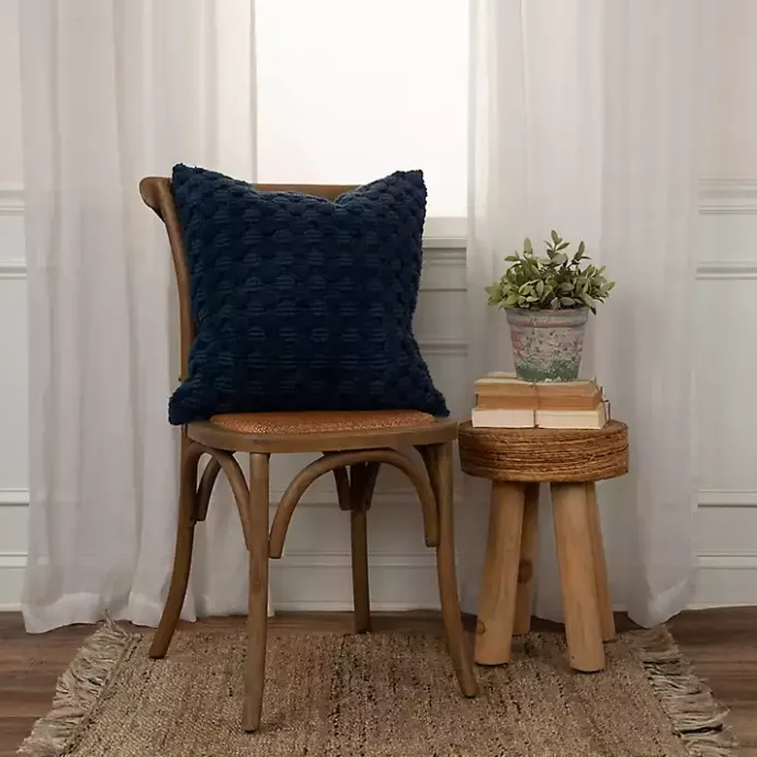 Best Kirklands Home Navy Looped Cotton Throw Pillow Blue