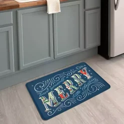 Discount Kirklands Home Navy Merry Little Christmas Kitchen Mat Blue