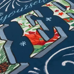 Discount Kirklands Home Navy Merry Little Christmas Kitchen Mat Blue