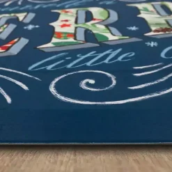 Discount Kirklands Home Navy Merry Little Christmas Kitchen Mat Blue