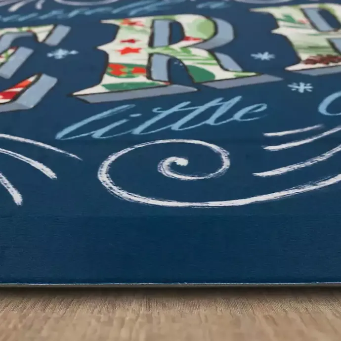 Discount Kirklands Home Navy Merry Little Christmas Kitchen Mat Blue