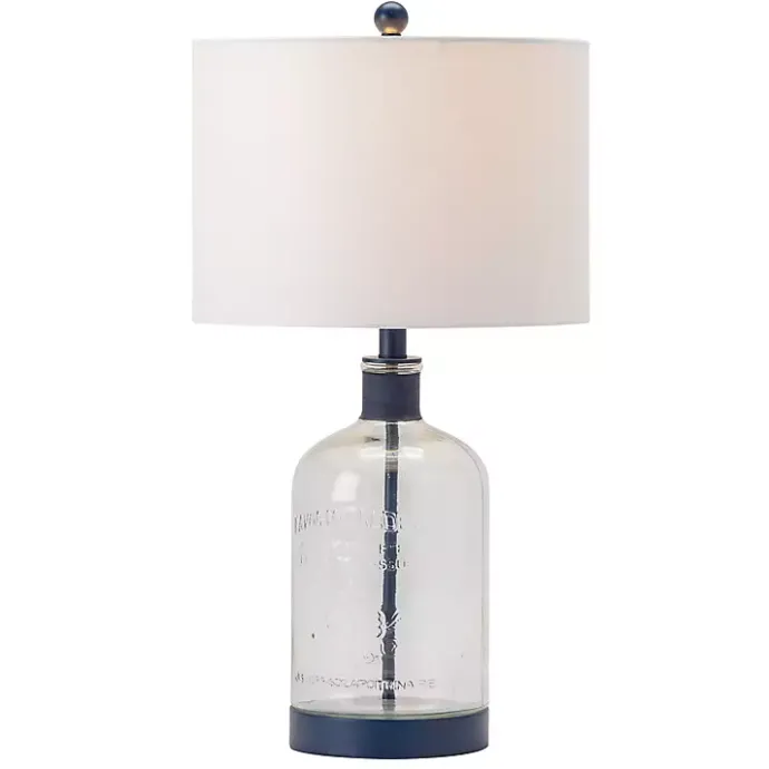 Best Kirklands Home Navy Metal and Glass Jar Table Lamp White