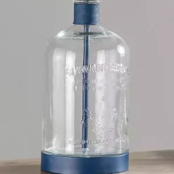 Best Kirklands Home Navy Metal and Glass Jar Table Lamp White