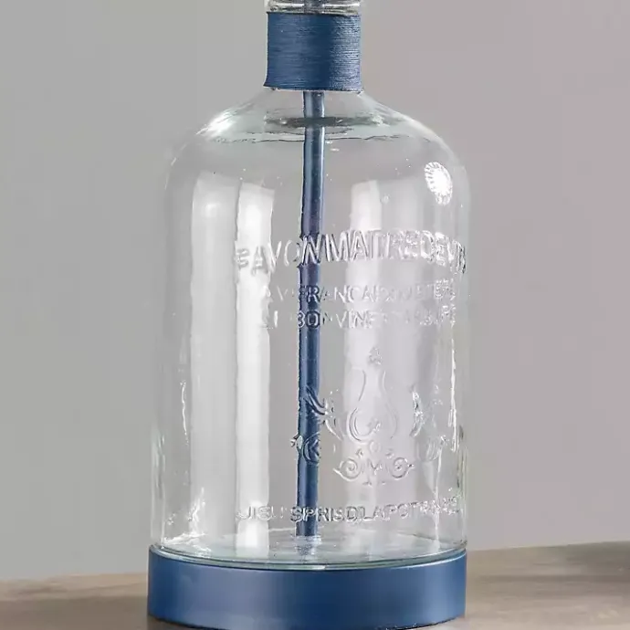 Best Kirklands Home Navy Metal and Glass Jar Table Lamp White