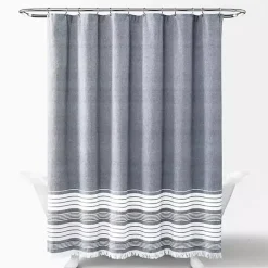 Best Kirklands Home Navy Nantucket Tassel Fringe Shower Curtain Blue