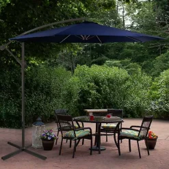 Online Kirklands Home Navy Offset Hand Crank Outdoor Umbrella