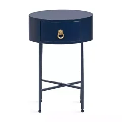 New Kirklands Home Navy Oval Decklyn Accent Table Blue