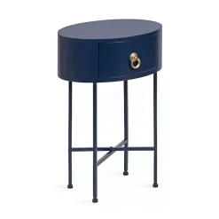 New Kirklands Home Navy Oval Decklyn Accent Table Blue