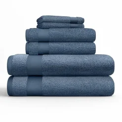 Clearance Kirklands Home Navy 6-pc. Essential Cotton Bath Towels Blue