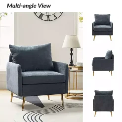 Outlet Kirklands Home Navy Penny Upholstered Accent Chair Blue