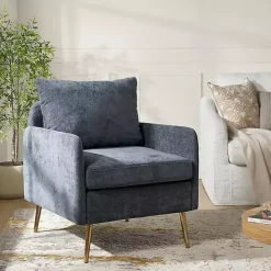 Outlet Kirklands Home Navy Penny Upholstered Accent Chair Blue