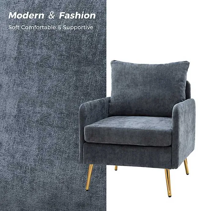 Outlet Kirklands Home Navy Penny Upholstered Accent Chair Blue