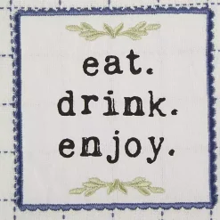 Hot Kirklands Home Navy Plaid Eat Drink Enjoy 4-pc. Dish Towel Set