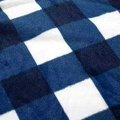 Kirklands Home Navy Plaid Faux Fur 3-pc. King Comforter Set