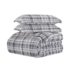 Discount Kirklands Home Navy Plaid Polka Dot 2-pc. Twin Duvet Cover Set