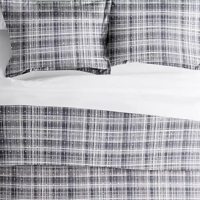 Discount Kirklands Home Navy Plaid Polka Dot 2-pc. Twin Duvet Cover Set